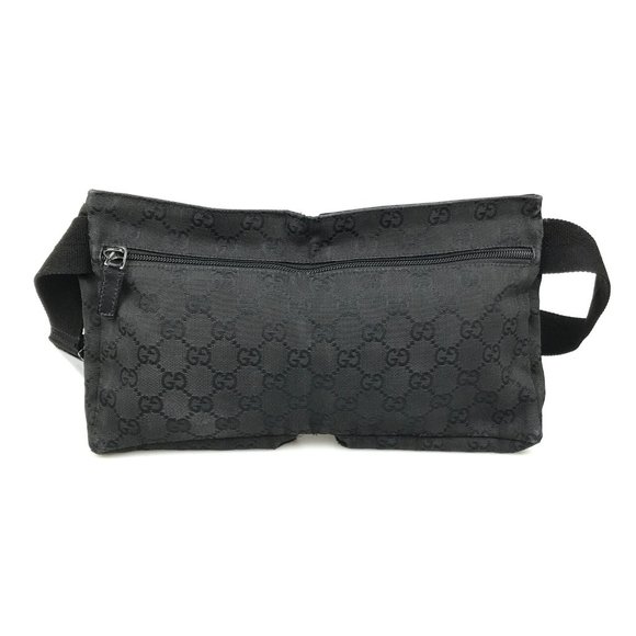 552228F V Gucci Clutch Bag Waist GG Black Canvas - Picture 4 of 11